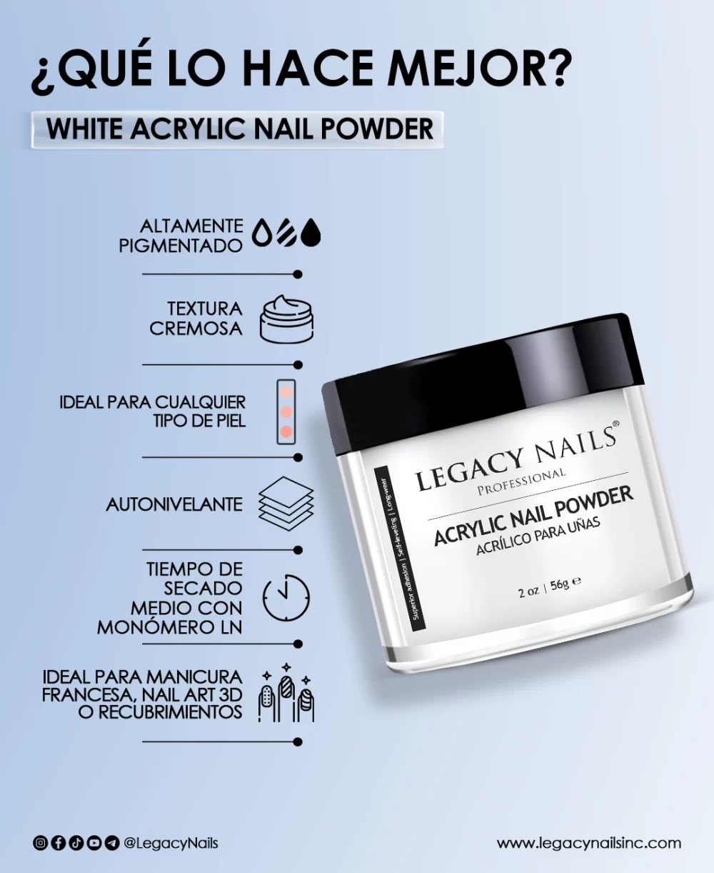 White Acrylic Nail Powder - Image 3