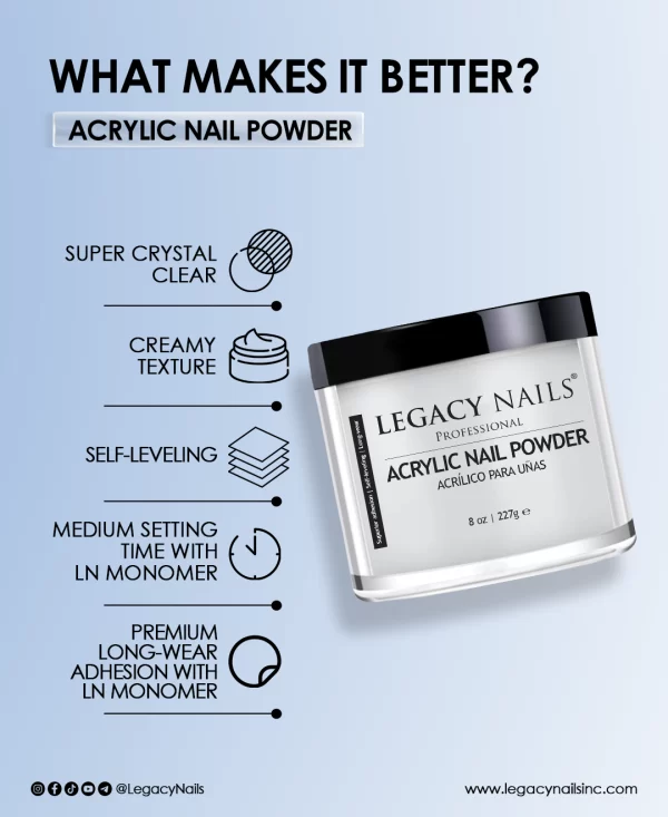 clear acrylic nail powder for professional nails