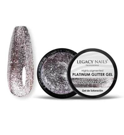 Platinum Glitter Nail Gel - Highly Saturated - Violet Starlight