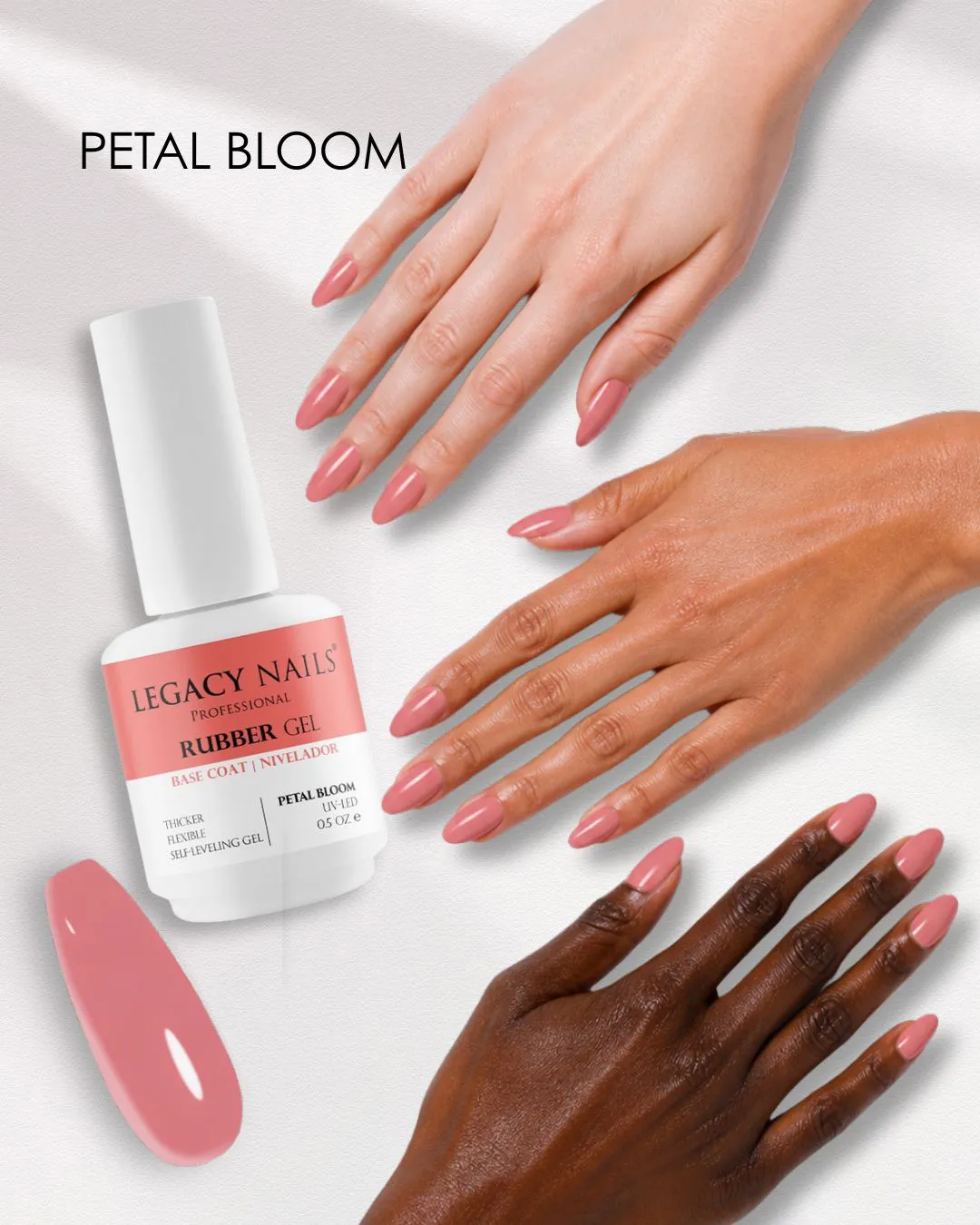 Rubber Base Gel for Nails - Petal Bloom 2 Rubber Base Gel for Nails – Bottle View