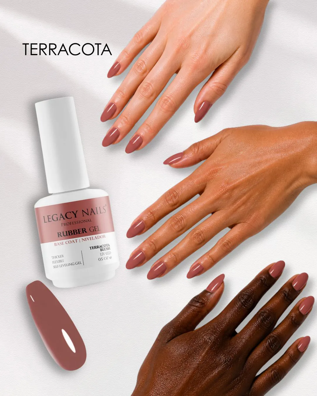 Rubber Base Gel for Nails - Terracota Blush 2 Rubber Base Gel for Nails – Bottle View