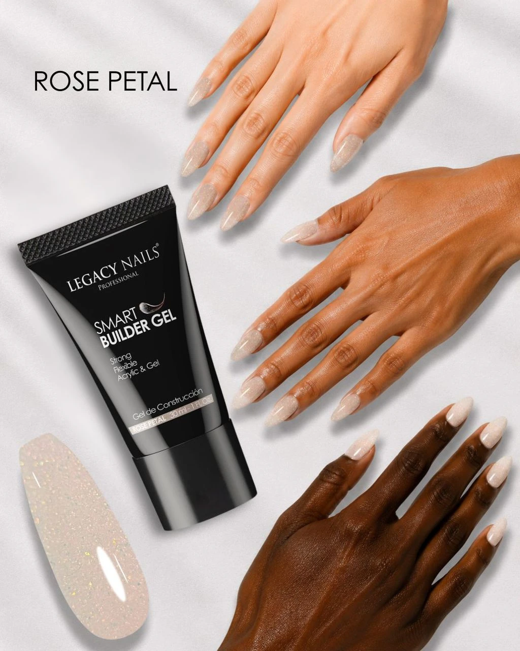 Smart Builder Gel – Hybrid Acrygel for Flawless Nails - Rose Petal 2 Smart Builder Gel for Nails – Odorless Hybrid Acrygel