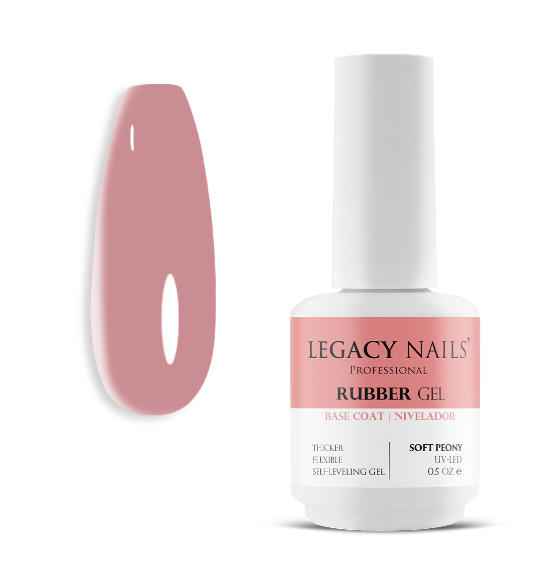 Rubber Base Gel for Nails - Soft Peony 1 Rubber Base Gel for Nails – Bottle View