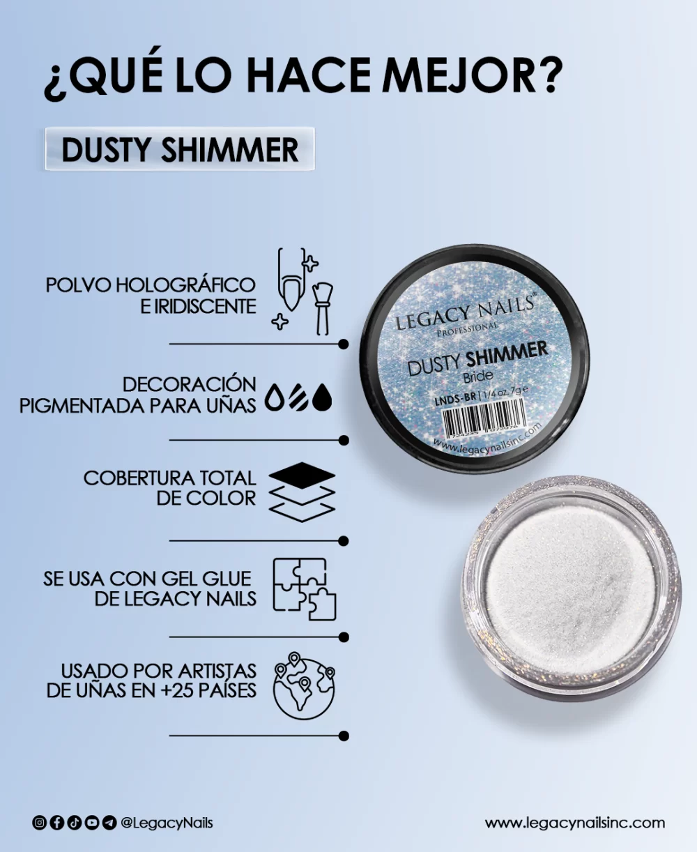 Dusty Shimmer Decoration for Nails iridescent powder