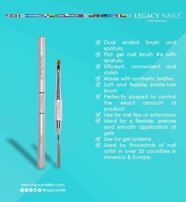 FLAT GEL BRUSH #4 WITH SPATULA - Image 2