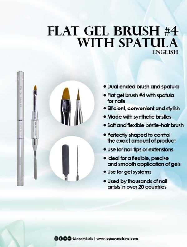 FLAT GEL BRUSH #4 WITH SPATULA - Image 3