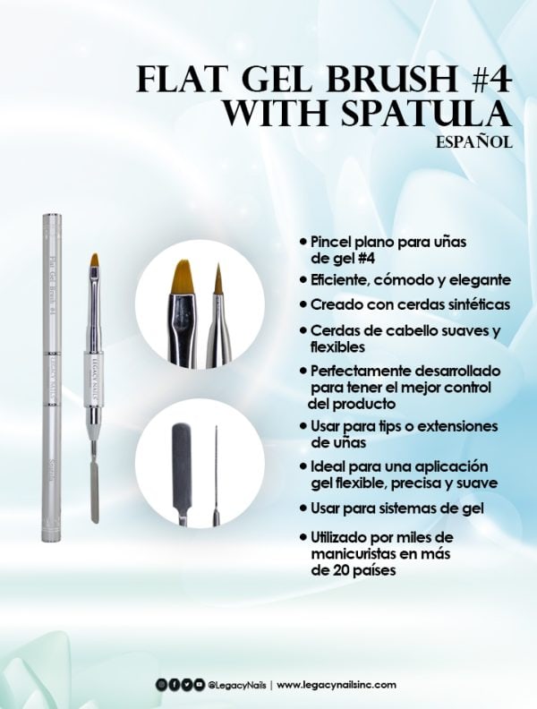 FLAT GEL BRUSH #4 WITH SPATULA - Image 4