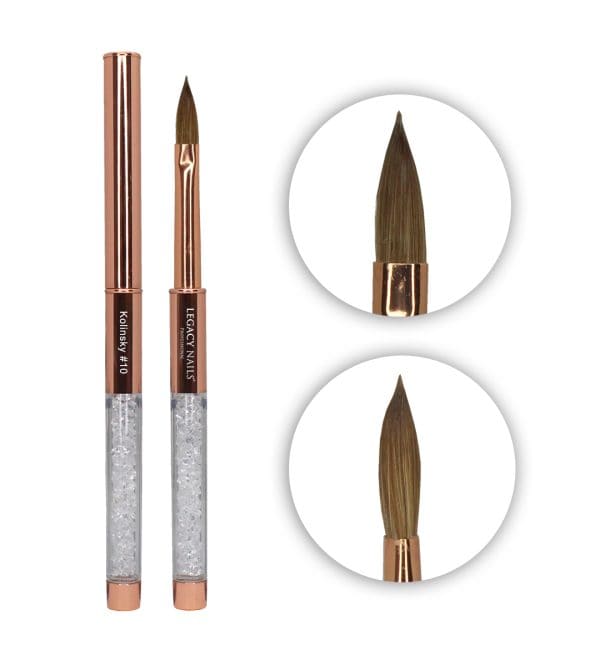 PROFESSIONAL ROSE GOLD KOLINSKY NAIL BRUSH#10