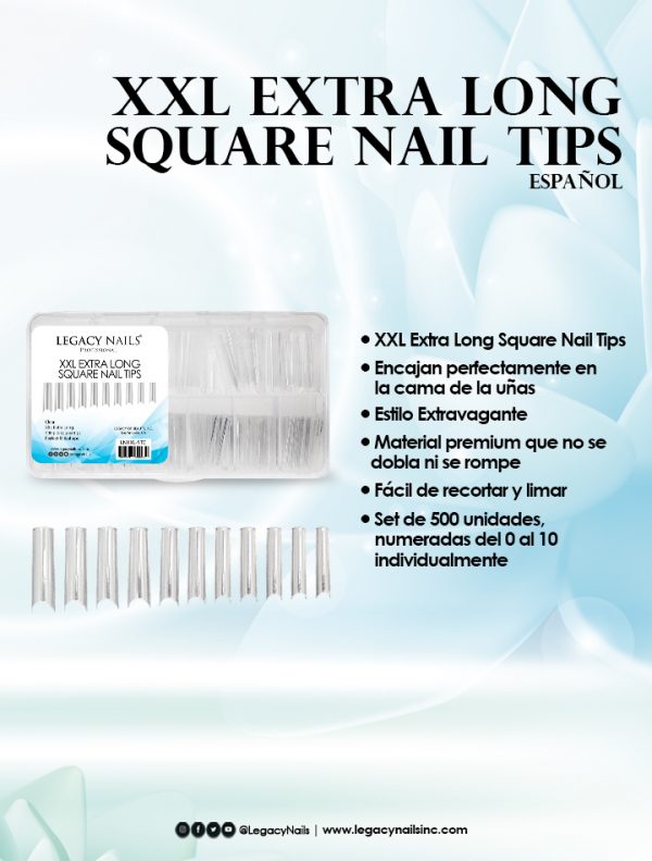 xxl extra long square nail tips esp
