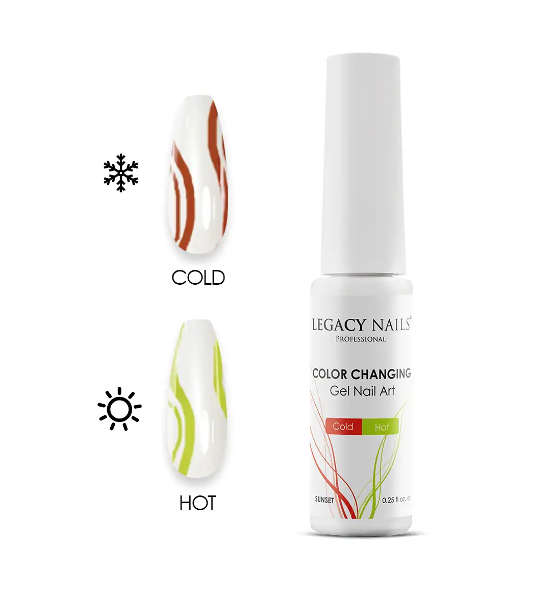 Color Changing Gel Nail Art Liner - Highly Pigmented - Sunset 1 Gel Nail Art Liners for professional nail artists
