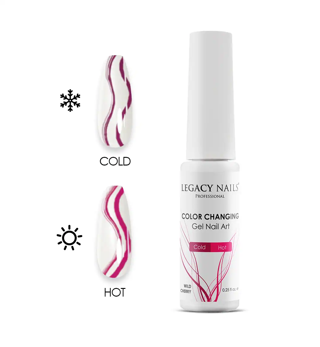 Color Changing Gel Nail Art Liner - Highly Pigmented - Wild Cherry 1 Gel Nail Art Liners for professional nail artists