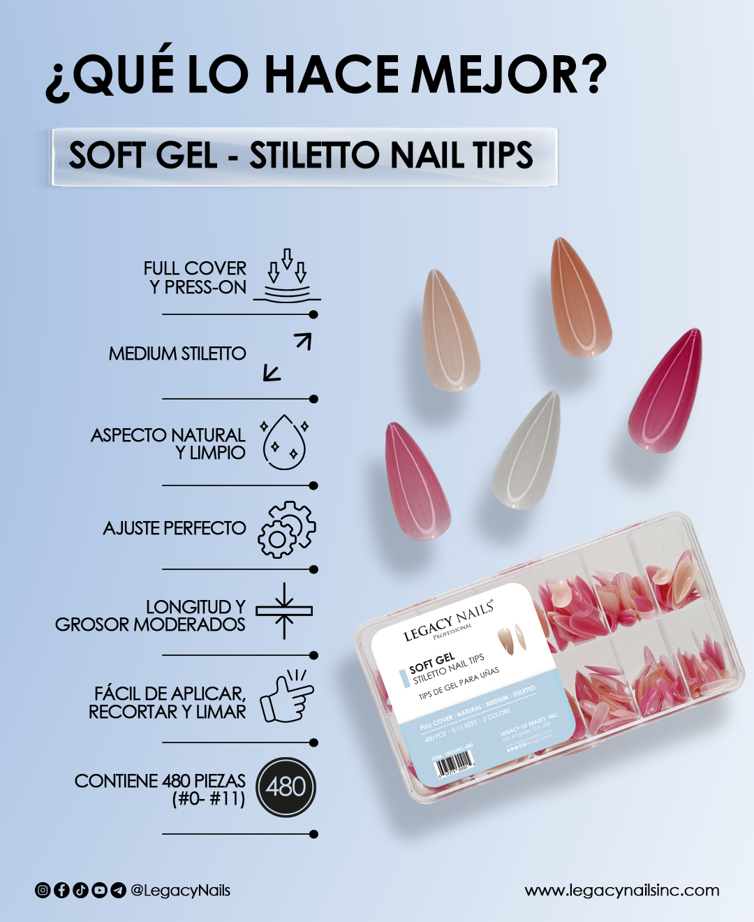 Soft Gel Medium Stiletto Nail Tips 4 Soft Gel Medium Stiletto Nail Tips - Image 4