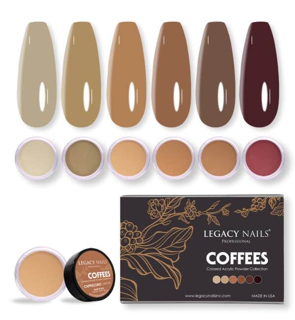 COFFEES COLORED ACRYLIC NAIL POWDER COLLECTION