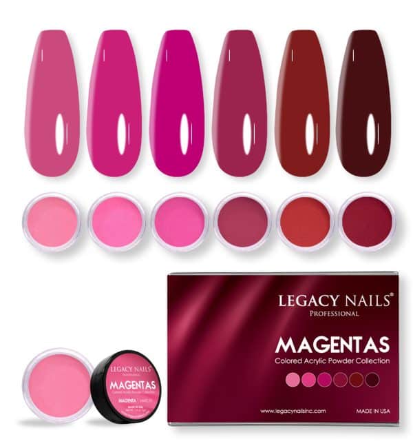 MAGENTAS COLORED ACRYLIC NAIL POWDER COLLECTION