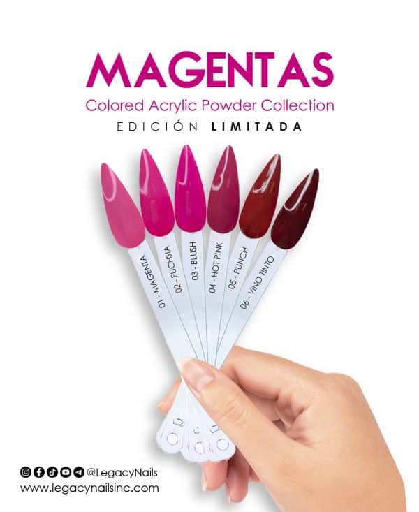 MAGENTAS COLORED ACRYLIC NAIL POWDER COLLECTION - Image 3