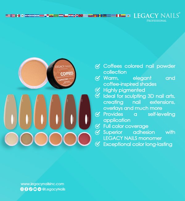 COFFEES COLORED ACRYLIC NAIL POWDER COLLECTION - Image 2