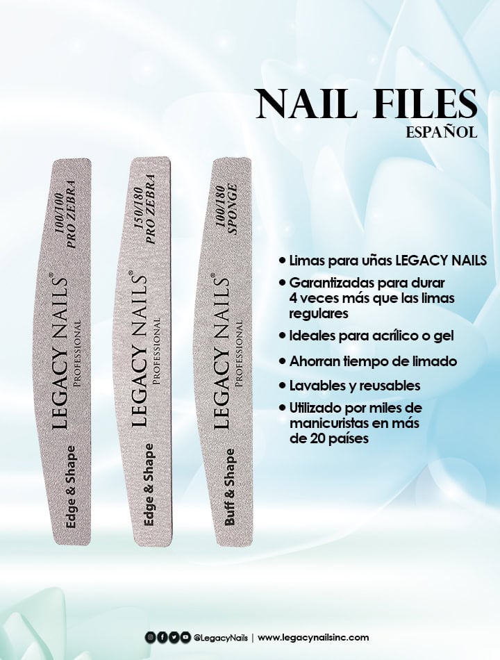 Secretos Revelados: La Guía Definitiva para un Limado Perfecto con LEGACY NAILS 5 Nail Files espanol1
