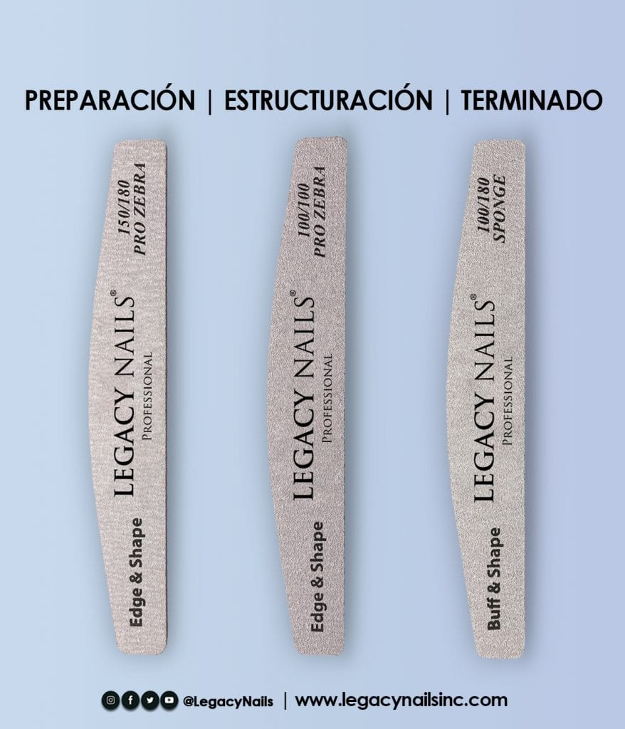 Secretos Revelados: La Guía Definitiva para un Limado Perfecto con LEGACY NAILS 4 limas 3 espanol