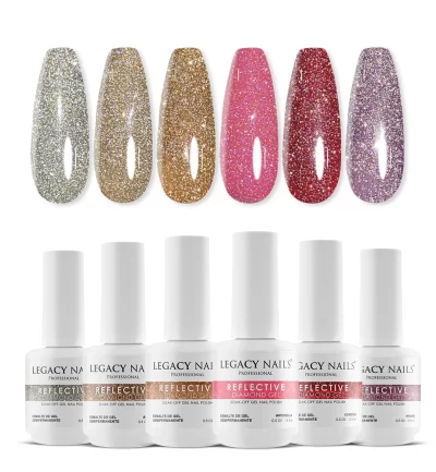 Reflective Diamond Gel Nail Polish - Highly Pigmented - Bundle 1