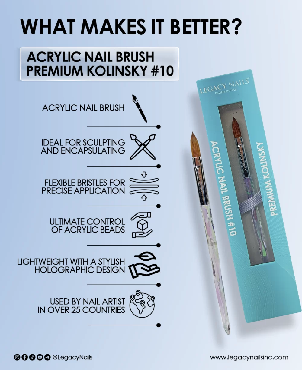 Premium Kolinsky Nail Brush for Acrylic Nails
