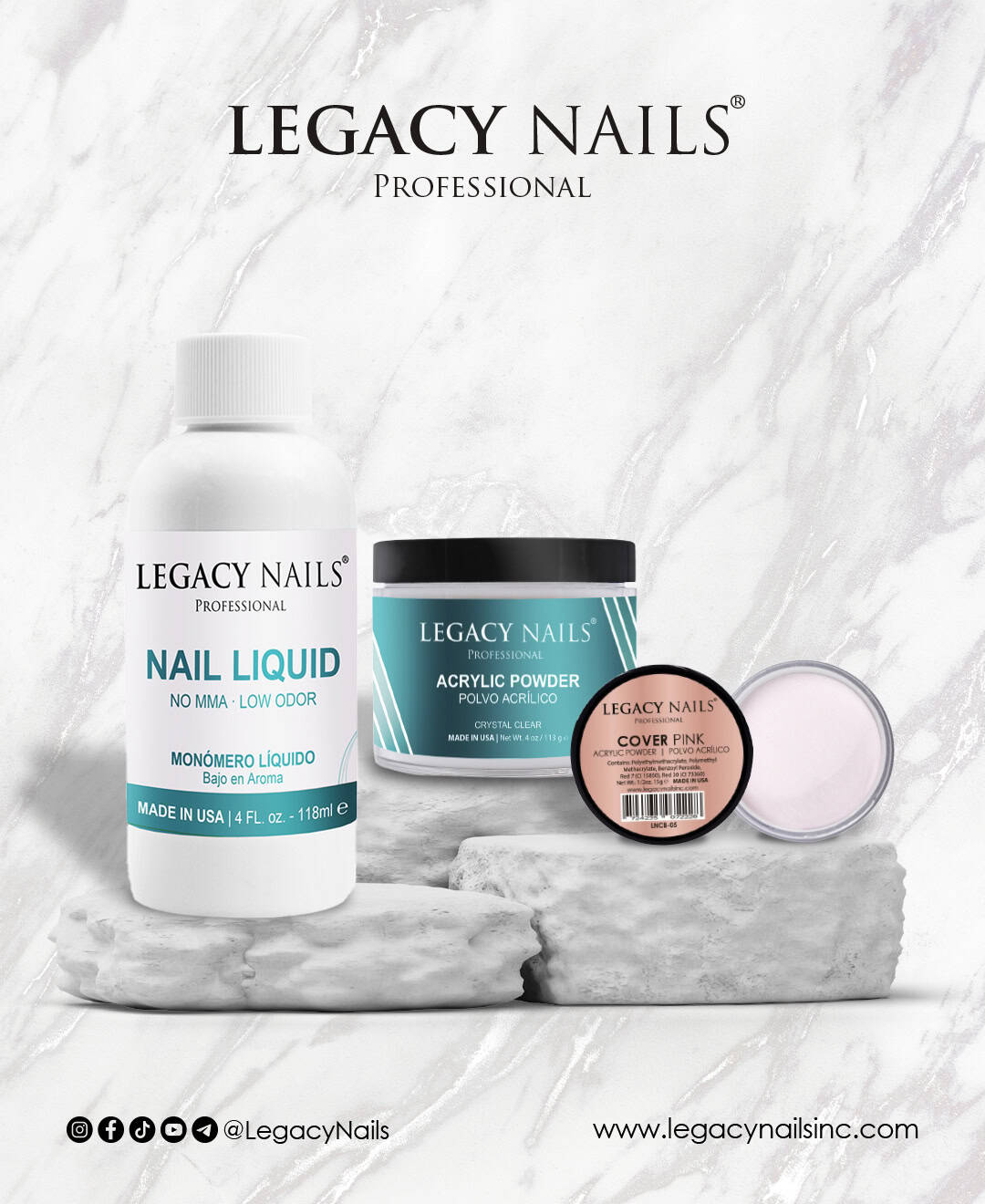 Basic Products for Creating Acrylic Nails with LEGACY NAILS: Elevating Your Nail Art