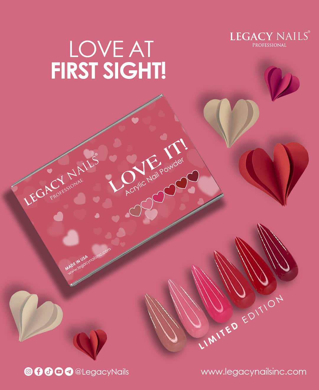 How to Create the Perfect Valentine’s Set with the “Love It” Collection of Acrylic Nail Powders