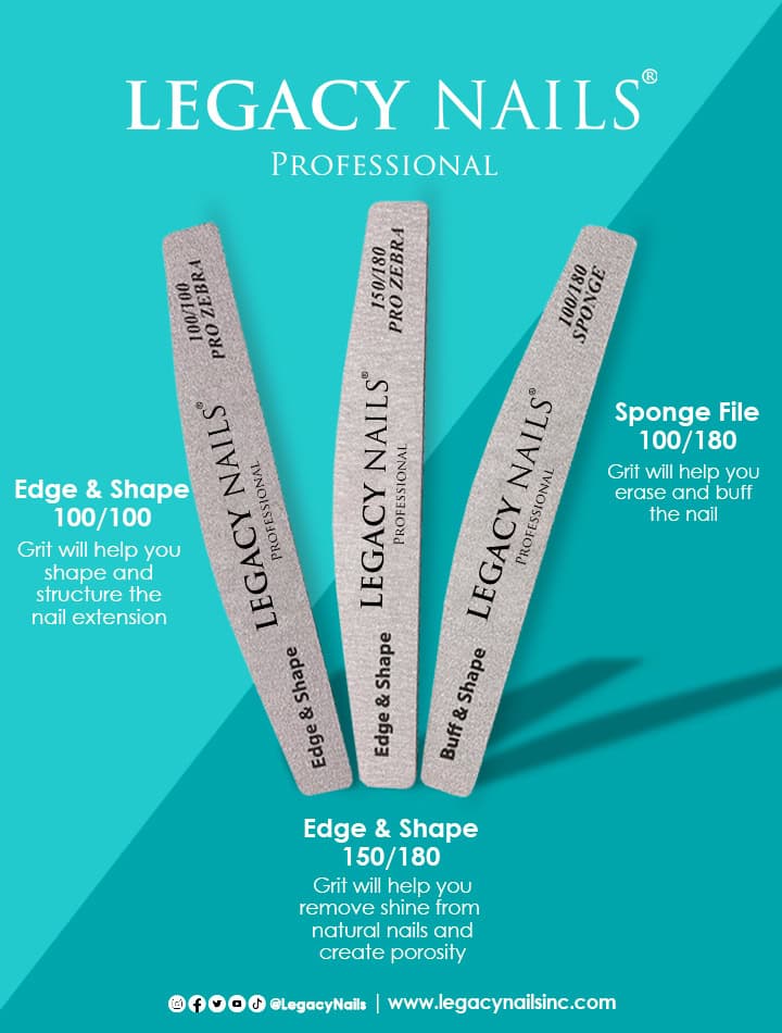 Mastering the Art of Nail Filing with the 3 Essential Files from LEGACY NAILS 3 nail files 1