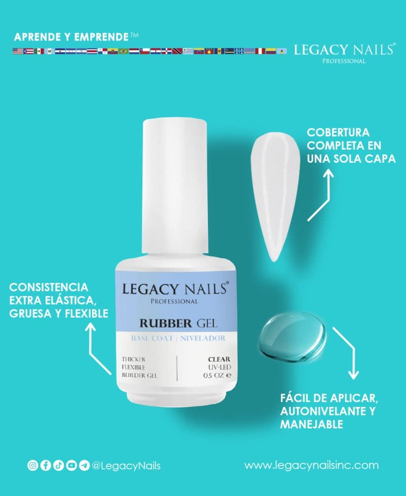 Manicura Profesional con Rubber Gel de LEGACY NAILS 7 Rubber Gel