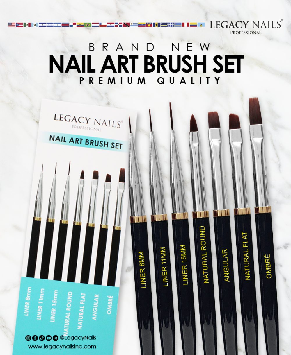 7-Piece Nail Art Brush Set for Professional Nail Artists