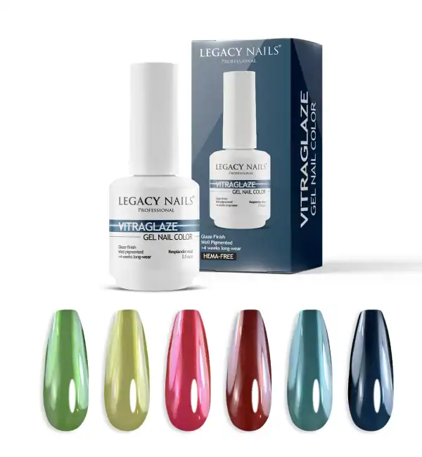 VITRAGLAZE stained glass effect gel nail polish with artistic translucent finish