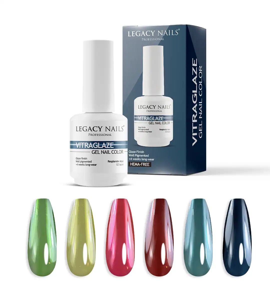 VITRAGLAZE stained glass effect gel nail polish with artistic translucent finish