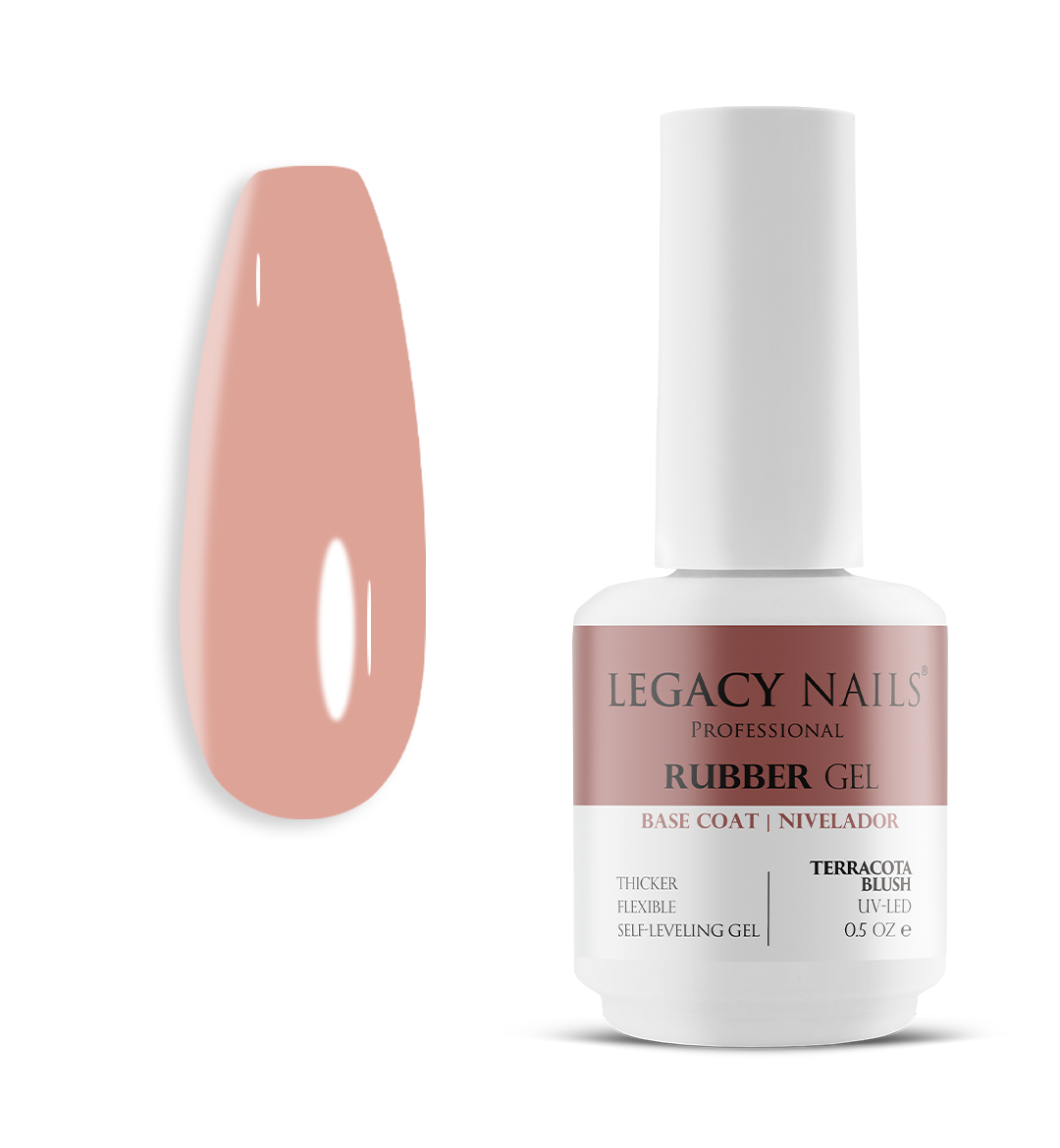 Rubber Base Gel for Nails - Terracota Blush 1 Rubber Base Gel for Nails – Bottle View