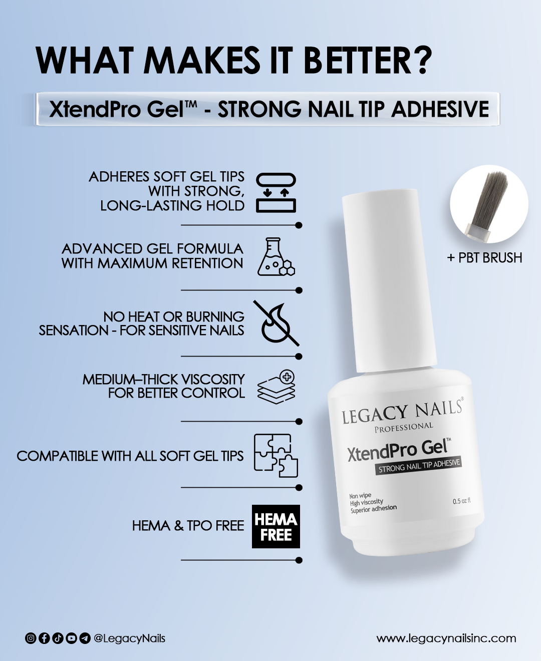 XtendPro Gel Strong Nail Tip Adhesive for Sensitive Nails 2 XtendPro Gel – Strong Nail Tip Adhesive for Professional Nail Artists