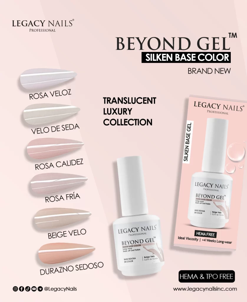 Are your clients asking for more natural shades, lighter layers, and an elegant finish? 3 Beyond gel Silken Base Color 01 ing 1