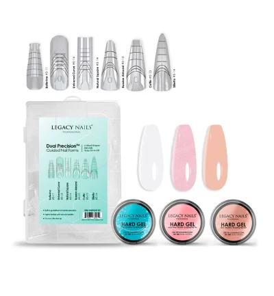Dual Precision™ Nail Forms + 3 Hard Gels - Bundle