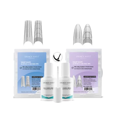 Smart Shape Acrylic and Gel Nail Tips x2+ Nail Glue & Resin x2