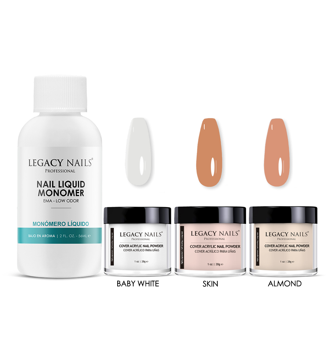 NAIL MONOMER 2 OZ + 3 Cover Acrylic Nail powder 1oz - Bundle 1 NAIL MONOMER 2 OZ + 3 Cover Acrylic Nail powder 1oz - Bundle