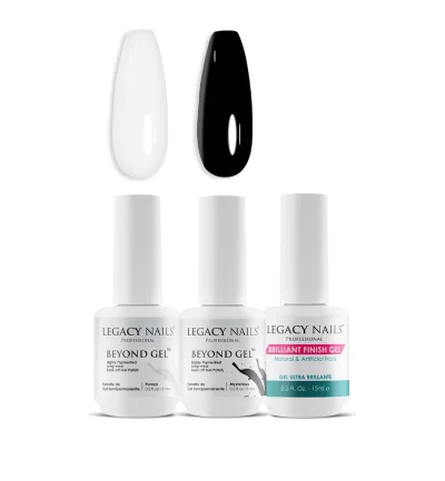 BEYOND GEL NAIL POLISH X 2 COLORS + BRILLIANT FINISH GEL - BUNDLE