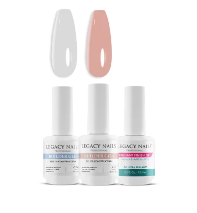 Builder Gel for Nails x 2 +Brilliant Finish Gel - Bundle