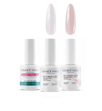 BEYOND GEL Nail Polish – Silken Base x 2 Color + Brilliant Finish Gel - Bundle