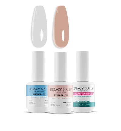 Rubber Base Gel x 2 + Brilliant Finish Gel - Bundle