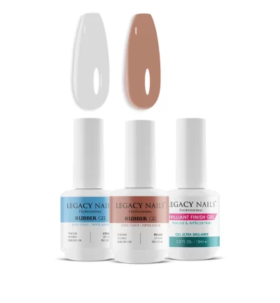 Rubber Base Gel x 2 + Brilliant Finish Gel - Bundle