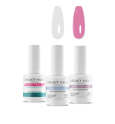 Builder Gel for Nails x 2 +Brilliant Finish Gel - Bundle